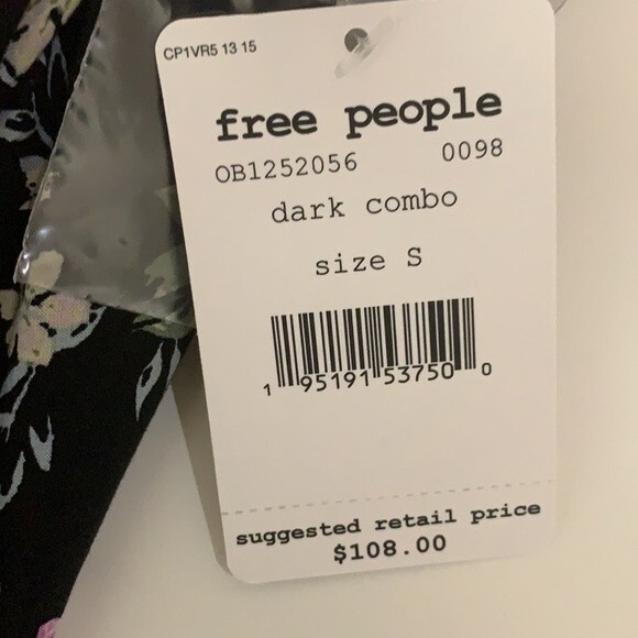 Free People Boho High Low Long Sleeves Women's Top Dark Combo Size Small - Picture 6 of 8